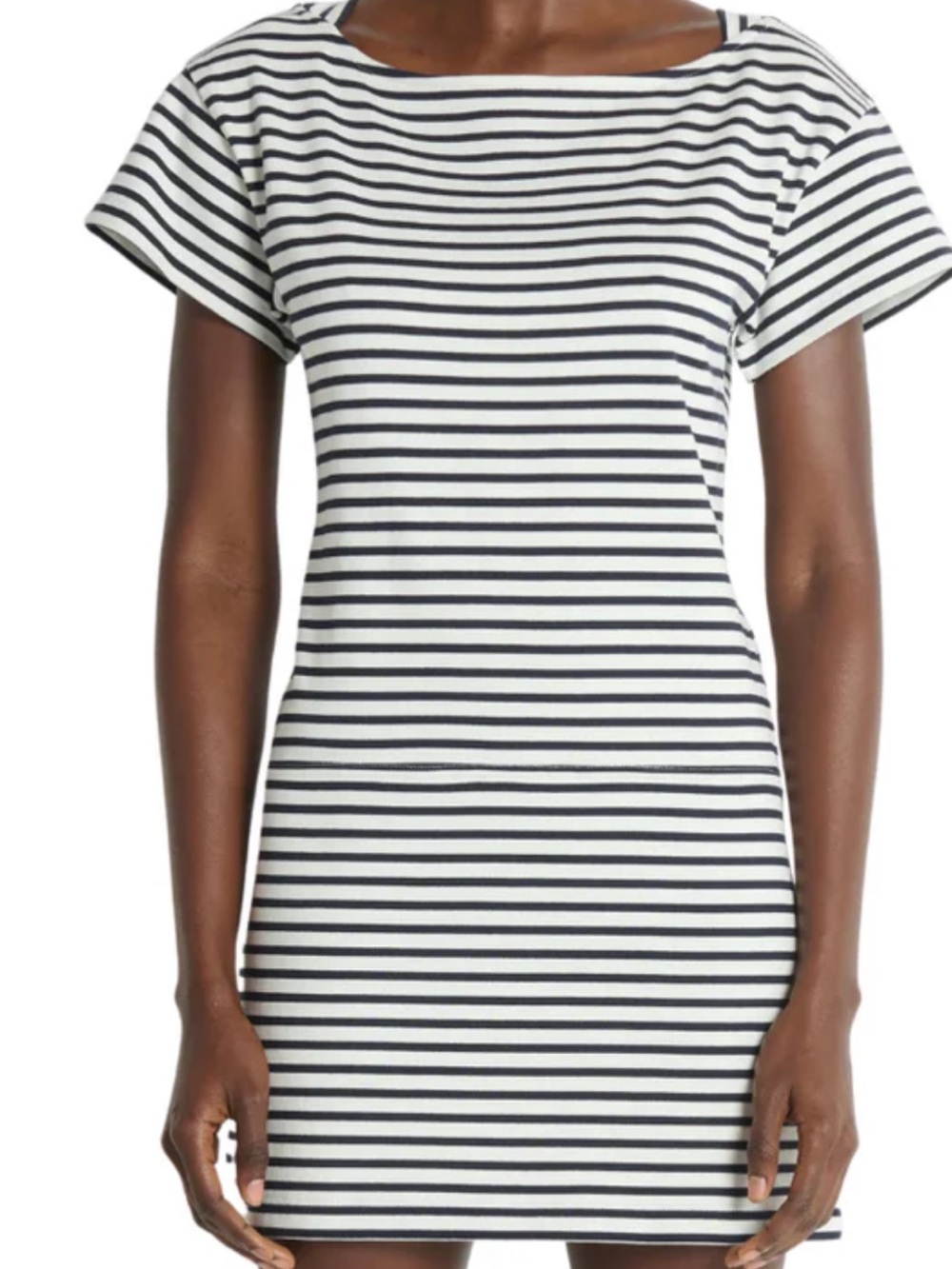 Nation LTD Black and White Striped Short Sleeve Rosie Dress